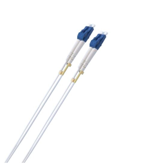 8ware 1m LC-LC OS2 Single Mode Dual-Core Fibre / Fiber Optic Cable UPC Duplex Armoured Low Smoke Zero Halogen (LSZH) Jacket White, CB8W-LCUPCWHITE-1M