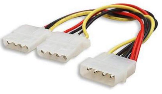 8ware Internal Power Molex Cable 20cm - 5.25' 4 pins Male to 2x 5.25' 4 pins Female 18AWG RoHS, 8W-MOLEX-PWR
