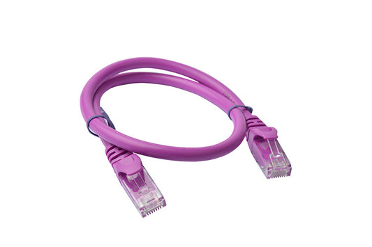 8Ware CAT6A Cable 0.25m (25cm) - Purple Color RJ45 Ethernet Network LAN UTP Patch Cord Snagless, PL6A-0.25PUR