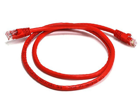 8Ware CAT6A Cable 0.25m (25cm) - Red Color RJ45 Ethernet Network LAN UTP Patch Cord Snagless, PL6A-0.25RD