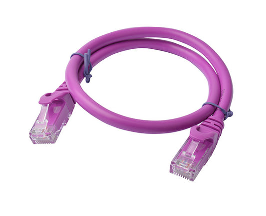 8Ware CAT6A Cable 0.5m (50cm) - Purple Color RJ45 Ethernet Network LAN UTP Patch Cord Snagless, PL6A-0.5PUR