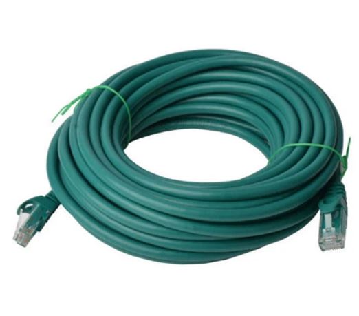 8Ware CAT6A Cable 15m - Green Color RJ45 Ethernet Network LAN UTP Patch Cord Snagless, PL6A-15GRN