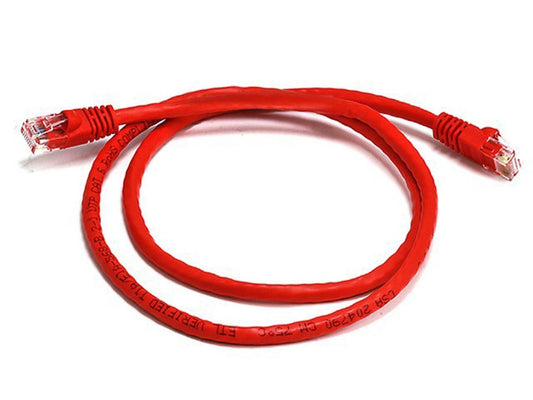 8Ware CAT6A Cable 1m - Red Color RJ45 Ethernet Network LAN UTP Patch Cord Snagless, PL6A-1RD