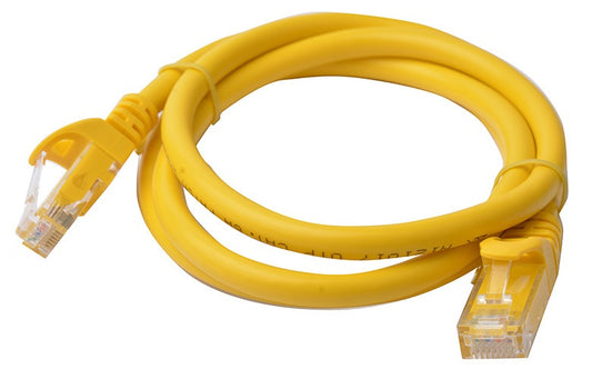 8Ware CAT6A Cable 1m - Yellow Color RJ45 Ethernet Network LAN UTP Patch Cord Snagless, PL6A-1YEL