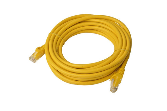 8Ware CAT6A Cable 5m - Yellow Color RJ45 Ethernet Network LAN UTP Patch Cord Snagless, PL6A-5YEL
