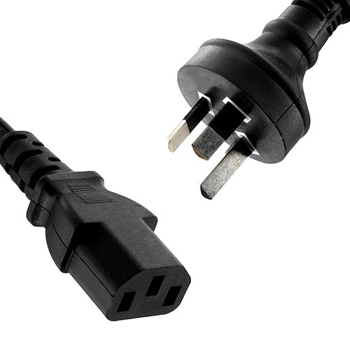 8Ware AU Power Cable 2m - Male Wall 240v PC to Female Power Socket 3pin to IEC 320-C13 for Notebook/AC Adapter, RC-3078AU