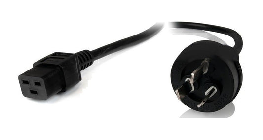 8Ware Power Cable 2m 3-Pin AU to IEC C19 Male to Female 10A Electrical Safety Black, RC-3086AU-0200
