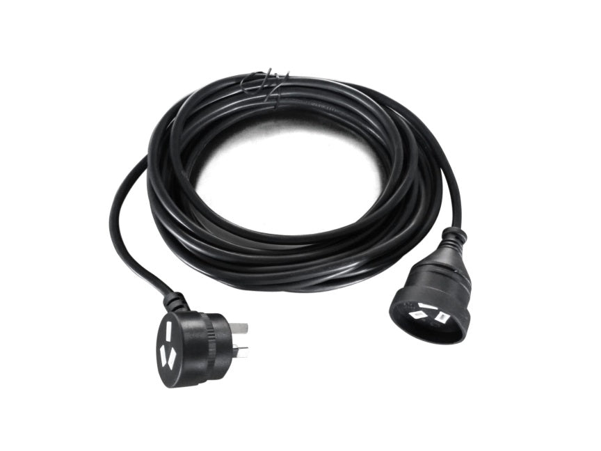 8Ware AU Power Cable Extension 3-Pin Male to Female 2m 3-Pin AU Piggy Back Black, RC-3088AU-020