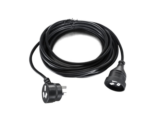 8Ware AU Power Cable Extension 3-Pin Male to Female 2m 3-Pin AU Piggy Back Black, RC-3088AU-020