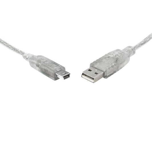 8Ware USB 2.0 Cable 1m A to Mini-USB B Male to Male Transparent, UC-2001ABN