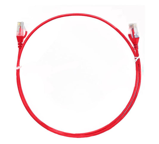 8ware CAT6 Ultra Thin Slim Cable 10m - Red Color Premium RJ45 Ethernet Network LAN UTP Patch Cord 26AWG for Data, CAT6THINRD-10M