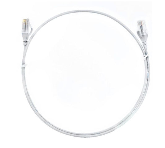 8ware CAT6 Ultra Thin Slim Cable 5m / 500cm - White Color Premium RJ45 Ethernet Network LAN UTP Patch Cord 26AWG for Data, CAT6THINWH-5M