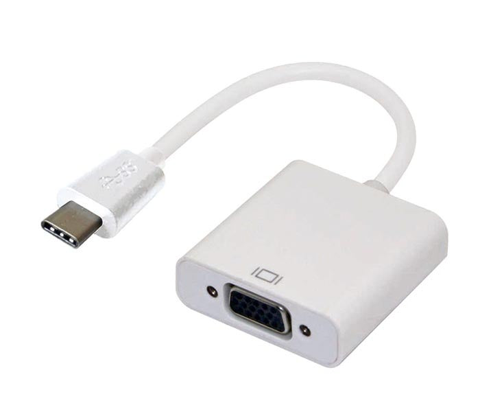 Astrotek Thunderbolt USB 3.1 Type C (USB-C) to VGA Adapter Converter Male to Female for Apple Macbook Chromebook Pixel White, AT-CMVGA-MF