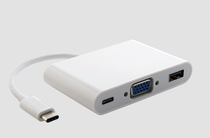 Astrotek Thunderbolt USB 3.1 Type C (USB-C) to VGA + USB + Card Reader Video Adapter Converter Male to Female for Apple Macbook Chromebook Pixel White, AT-CMVGAUSBCF