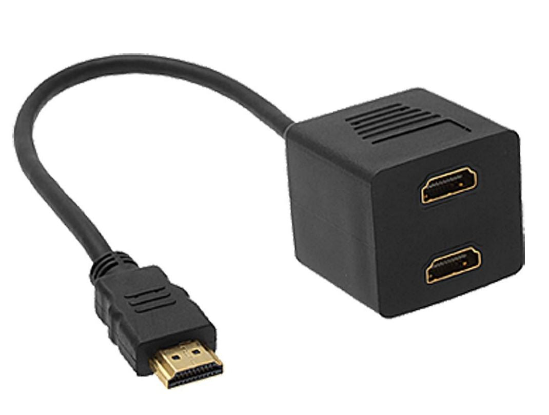 Astrotek HDMI Splitter Cable 15cm - v1.4 Male to 2x Female Amplifier Duplicator Full HD 3D, AT-HDMI-TO-HDMIX2