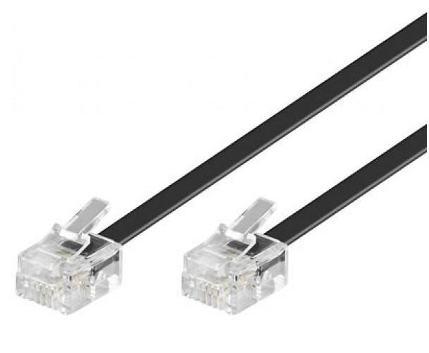 Astrotek Telephone 2m extension cable 6p4c Plug/Plug ,with 2xRJ11 6P4c Plugs, Black PVC Jacket.-RoHS ~W2492ACB, AT-RJ11-MM-2