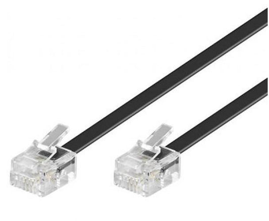 Astrotek Telephone 2m extension cable 6p4c Plug/Plug ,with 2xRJ11 6P4c Plugs, Black PVC Jacket.-RoHS ~W2492ACB, AT-RJ11-MM-2