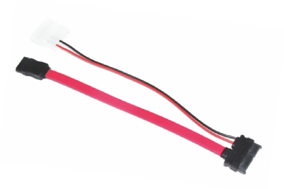 Astrotek Slim SATA Cable 30cm + 10cm 6 pins + 7 pins to 4 pins + 7 pins Red Colour, AT-SATA-SLIM