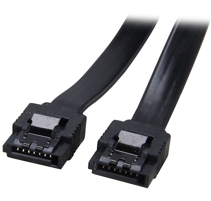 Astrotek SATA 3.0 Data Cable 30cm 7 pins Straight to 7 pins Straight with Latch Black Nylon Jacket 26AWG, AT-SATA3NB-180D