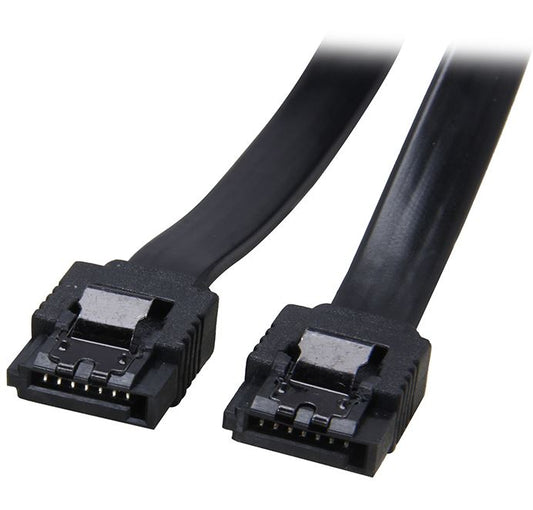 Astrotek SATA 3.0 Data Cable 30cm 7 pins Straight to 7 pins Straight with Latch Black Nylon Jacket 26AWG, AT-SATA3NB-180D
