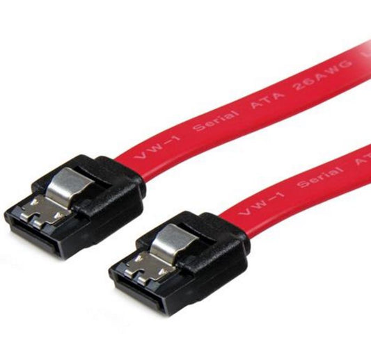 Astrotek SATA 3.0 Data Cable 30cm 7 pins Straight to 7 pins Straight with Latch Red Nylon Jacket 26AWG, AT-SATA3NR-180D