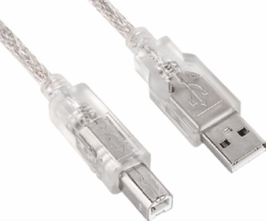Astrotek USB 2.0 Printer Cable 3m - Type A Male to Type B Male Transparent Colour (~CBUSBAB3M), AT-USB-AB-3M