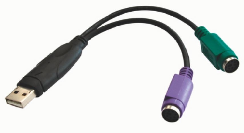 Astrotek USB 2.0 to PS2 Cable 15cm - for Mouse Keyboard Black Colour RoHS, AT-USB-PS2