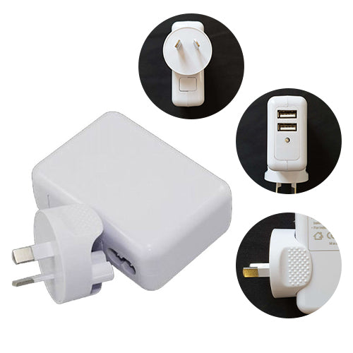 Astrotek USB Travel Wall Charger AU Power Adapter Plug 5V 2.1A 100V-240V 2 Ports White Colour for iPhone Samsung Smartphones & USB Devices ~CBAT-USB-P, AT-USB-PWR-2