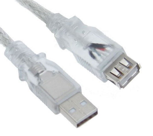 Astrotek USB 2.0 Extension Cable 5m - Type A Male to Type A Female Transparent Colour RoHS, AT-USB2-AA-5M