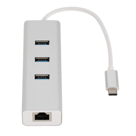 Astrotek USB-C to LAN + 3 Ports USB3.0 Hub Gigabit RJ45 Ethernet Network Adapter Converter 15cm for iPad Pro Macbook Air Samsung Galaxy MS Surface, AT-CMLANHUB3G