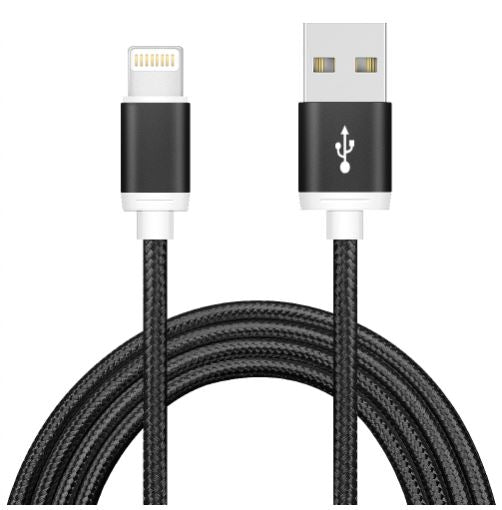 Astrotek 1m USB Lightning Data Sync Charger Black Cable for iPhone X 9 8 7S 7 Plus 6S 6 Plus 5 5S iPad Air Mini iPod, AT-USBLIGHTNINGB-1M