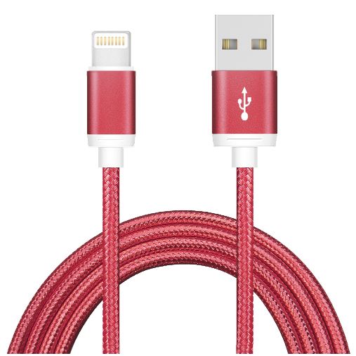 Astrotek 1m USB Lightning Data Sync Charger Red Color Cable for iPhone X 9 8 7S 7 Plus 6S 6 Plus 5 5S iPad Air Mini iPod, AT-USBLIGHTNINGR-1M