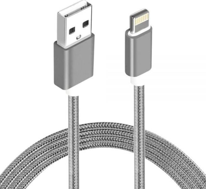 Astrotek 2m USB Lightning Data Sync Charger Grey White Color Cable for iPhone X 9 8 7S 7 Plus 6S 6 Plus 5 5S iPad Air Mini iPod, AT-USBLIGHTNINGW-2M