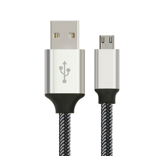 Astrotek 1m Micro USB Data Sync Charger Cable Cord Silver White Color for Samsung HTC Motorola Nokia Kndle Android Phone Tablet & Devices, AT-USBMICROBW-1M