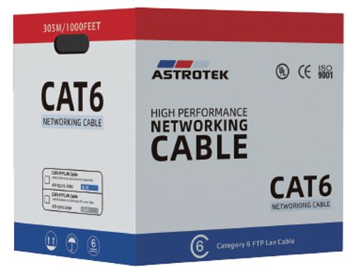 Astrotek CAT6 FTP Cable 305m Roll - Blue Full 0.55mm Copper Solid Wire Ethernet LAN Network 23AWG 0.55cu Solid 2x4p PVC Jacket, ATP-BLUF6-305M