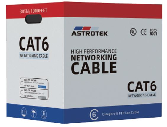 Astrotek CAT6 FTP Cable 305m Roll - Grey White Full 0.55mm Copper Solid Wire Ethernet LAN Network 23AWG 0.55cu 2x4p PVC Jacket, ATP-GRF6-305M