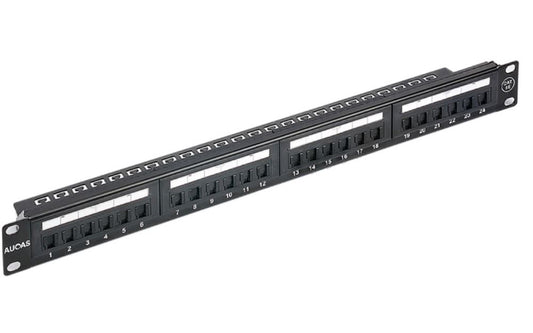Astrotek 24 Ports UTP Patch Panel CAT6 RJ45 for 19' 1RU Rack Mount Data Network Cabinet Server PCB Type 110/Krone 3U' Black, ATP-PPU6-24
