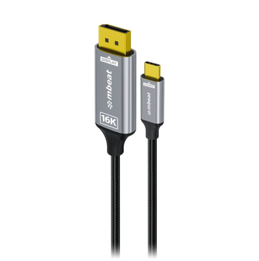 mbeat Tough Link 1.8m 16K USB-C to DP Cable - Space Grey 40Gbps USB-C (male) to DisplayPort 2.1 (male), MB-XCB-16KUCD18