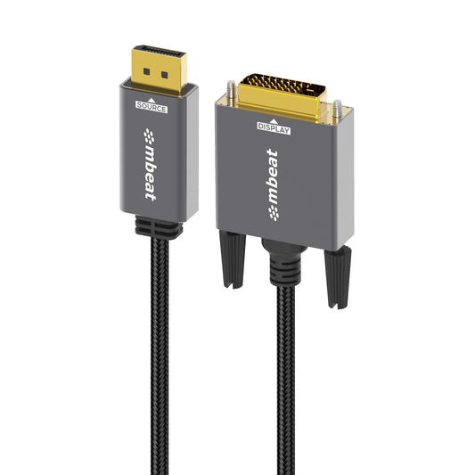 mbeatÂ® Tough Link 1.8m DisplayPort to DVI-D Cable Effortless plug and play Resolutions up to 1080p/60Hz (1920Ã—1080) Package Weight: 164g