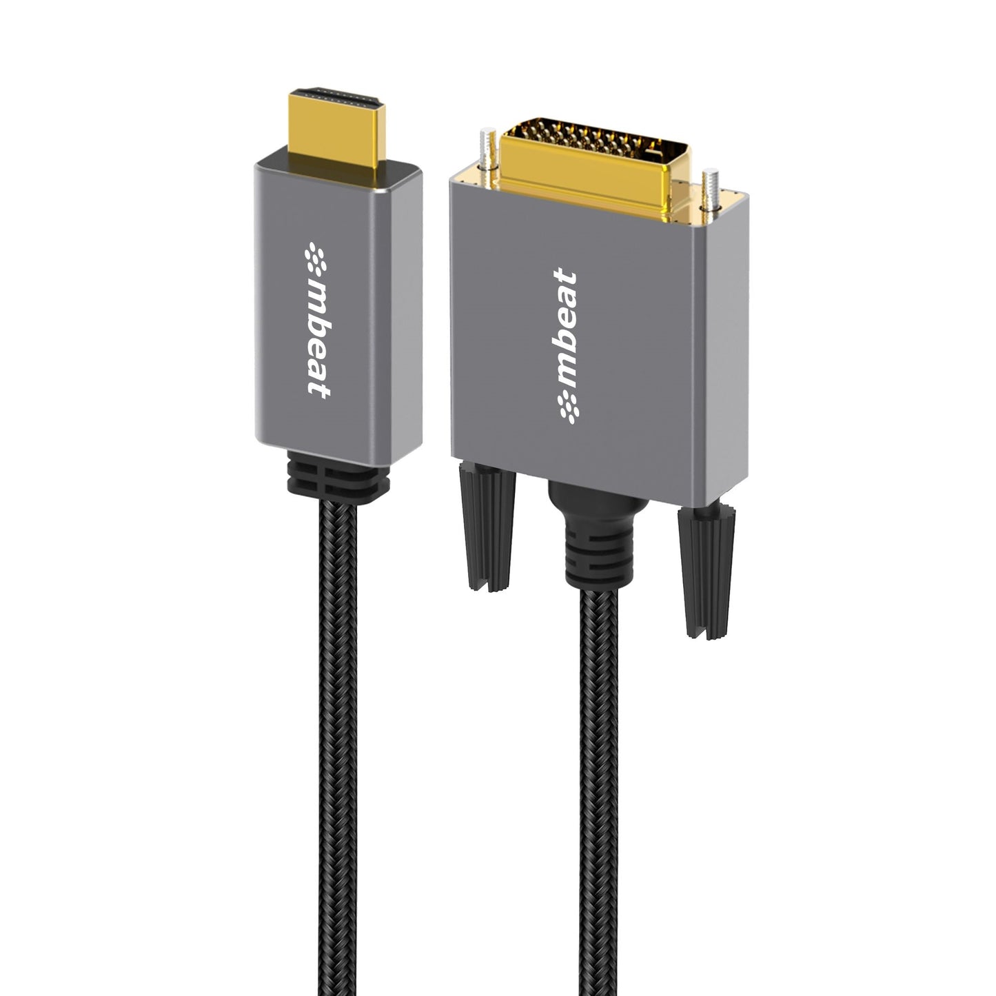 MBEAT (LS) mbeat Tough Link 1.8m HDMI to DVI Cable Up to 1080p@60Hz (1920x1080) Cable Length: 1.8m Package Weight: 163g, MB-XCB-HDDVI18