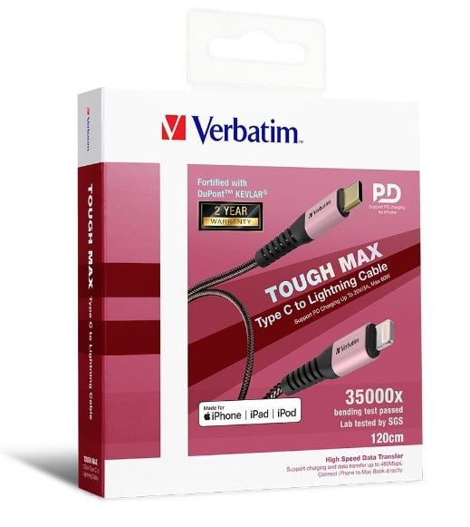 Verbatim (LS)Verbatim Type C to Lightning Cable with Kevlar 120cm Rose Gold, 66050