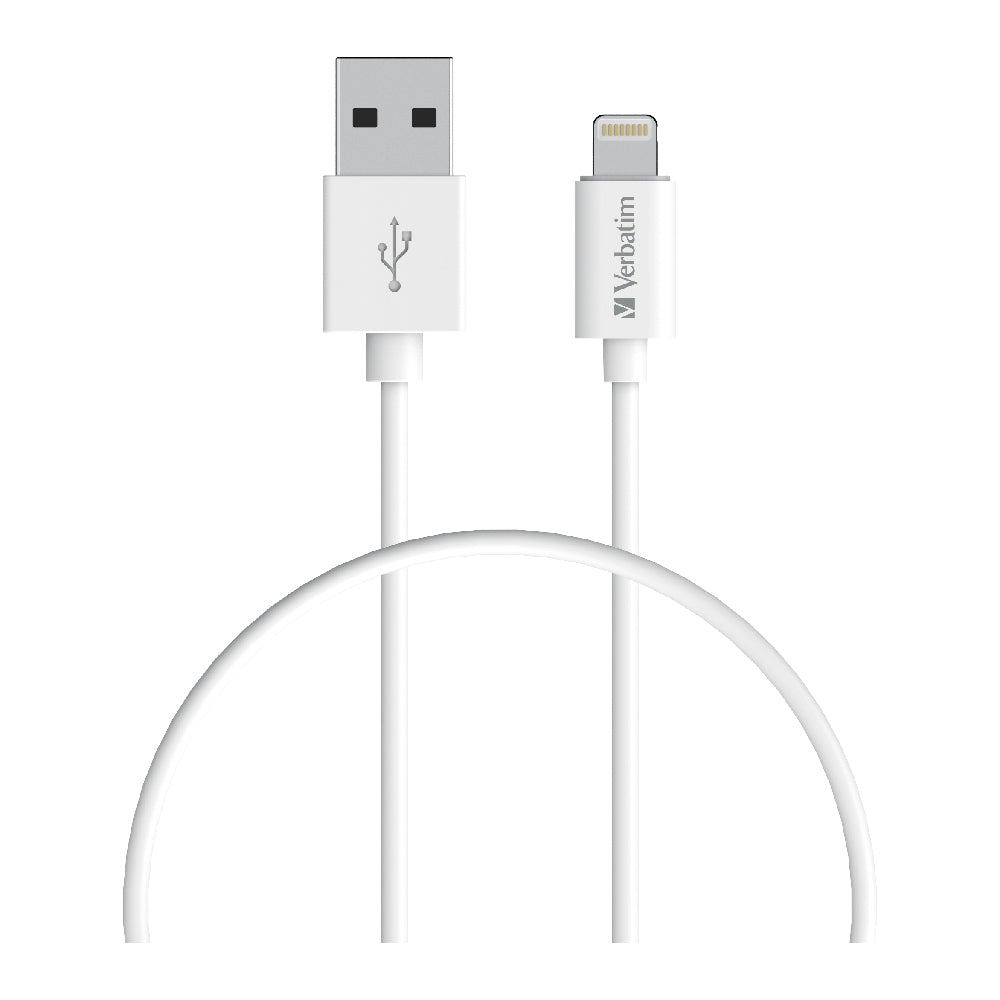 Verbatim Charge & Sync Lightning Cable 50cm - White--Lightning to USB A, 66580