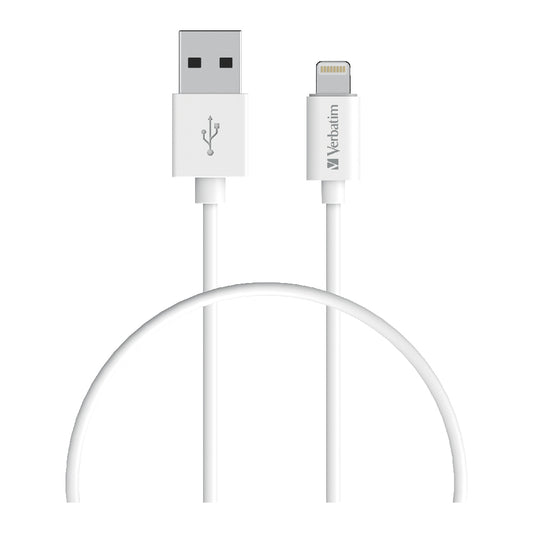 Verbatim Charge & Sync Lightning Cable 50cm - White--Lightning to USB A, 66580