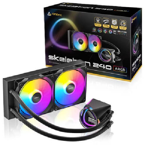 Antec Skeleton 240 ARGB, All-in-One Liquid Cooler, 240mm, PWM ARGB fans, 2000RPM, 72.29CFM, Intel/AMD support, <=32dB, aluminum radiator, 3Y warranty