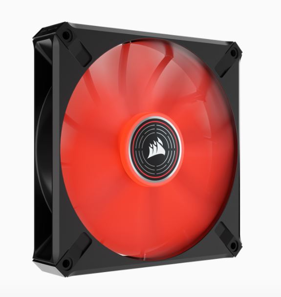 Corsair ML ELITE Series, ML140 LED ELITE, 140mm Magnetic Levitation Red LED Fan with AirGuide, Single Pack(LS), CO-9050123-WW