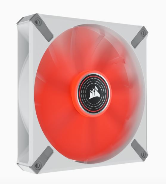 Corsair ML ELITE Series, ML140 LED ELITE WHITE, 140mm Magnetic Levitation Red LED Fan with AirGuide, Single Pack(LS), CO-9050129-WW