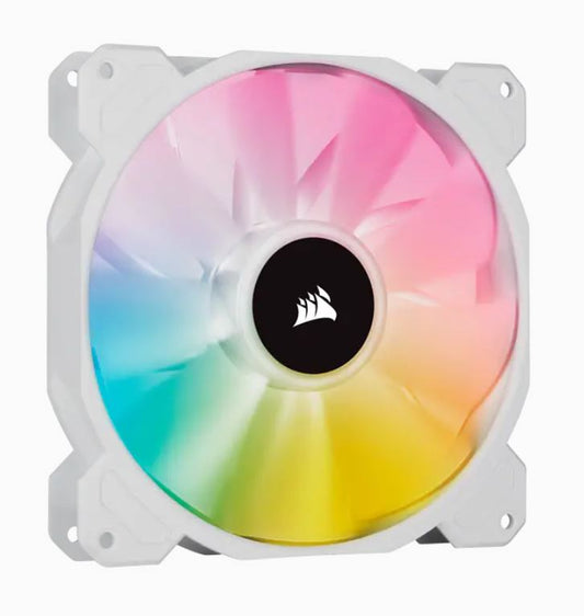 Corsair White SP140 RGB ELITE, 140mm RGB LED Fan with AirGuide, Single Pack, CO-9050138-WW