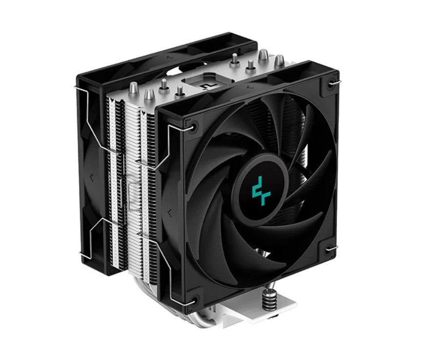 DeepCool AG400 PLUS Single Tower CPU Cooler Dual Fans, 4 Heat Pipes, 120mm PWM Fan, Intel LGA1851/1700/1200/115X, AM5/AM4, R-AG400-BKNNMD-G