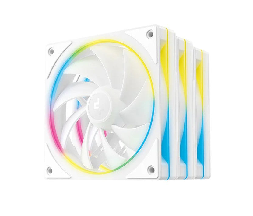 DeepCool FL12 SE WH 3 Pack 120mm Performance ARGB Fans , Hydro Bearing 120x120x25 mm(LxWxH), R-FL12SE-WHAPN3-G