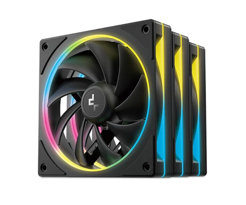 DeepCool FL12 SE 3 Pack 120mm Performance ARGB Fans , Hydro Bearing 120x120x25 mm(LxWxH), R-FL12SE-BKAPN3-G